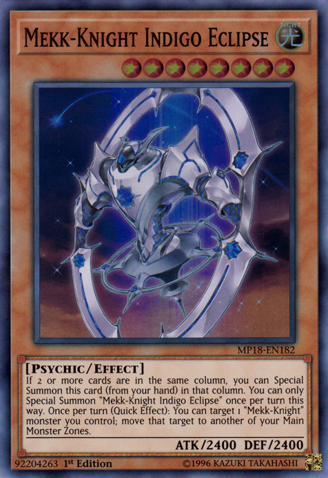 Mekk-Knight Indigo Eclipse [MP18-EN182] Super Rare | Good Games Adelaide SA
