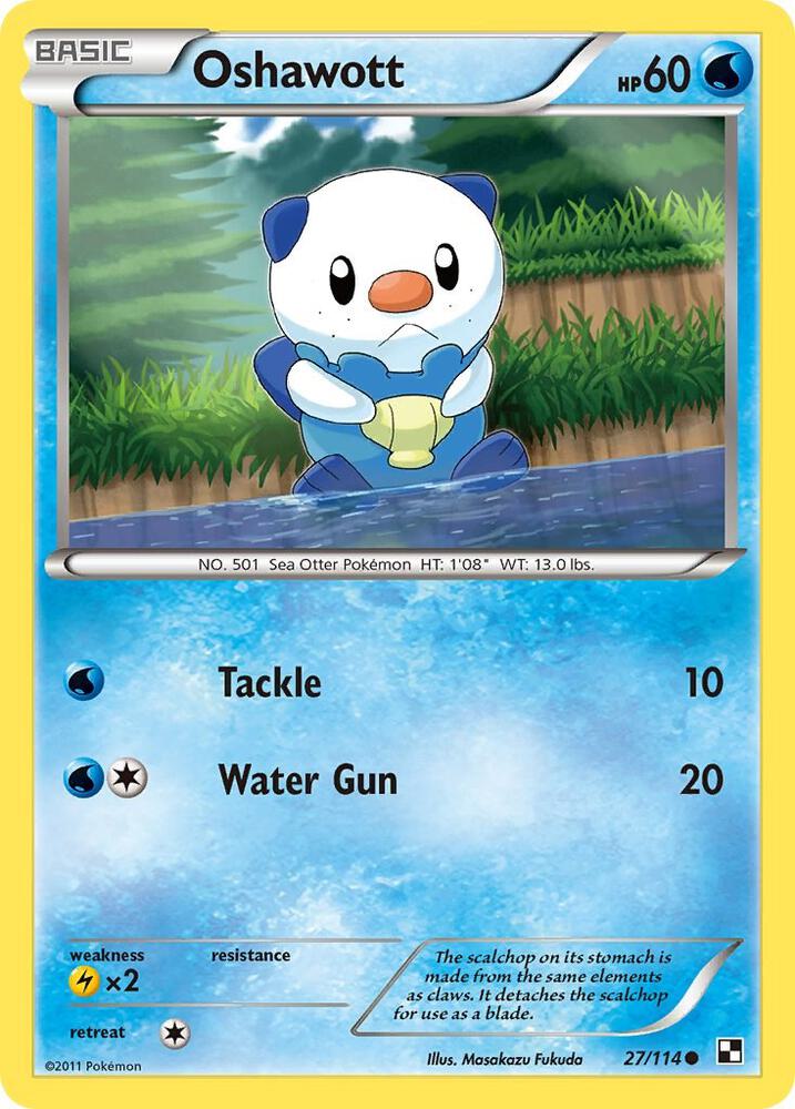Oshawott 27/114 (Black and White)  - Reverse Holofoil | Good Games Adelaide SA