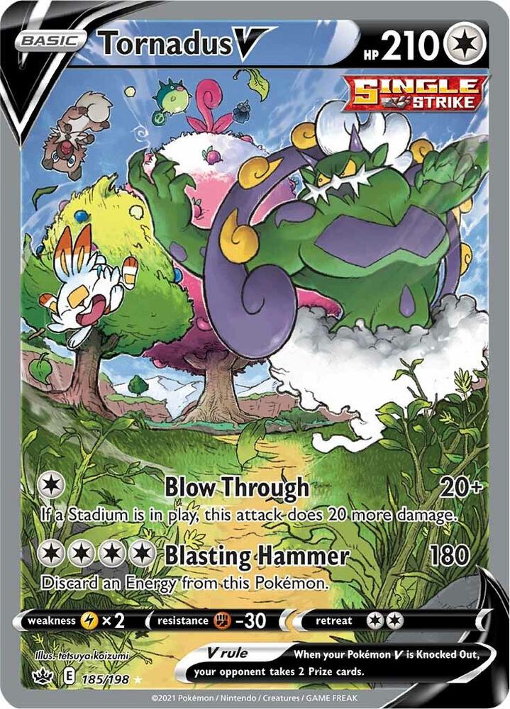 Tornadus V Alternate Full Art 185/198 (SWSH06: Chilling Reign)  - Holofoil | Good Games Adelaide SA