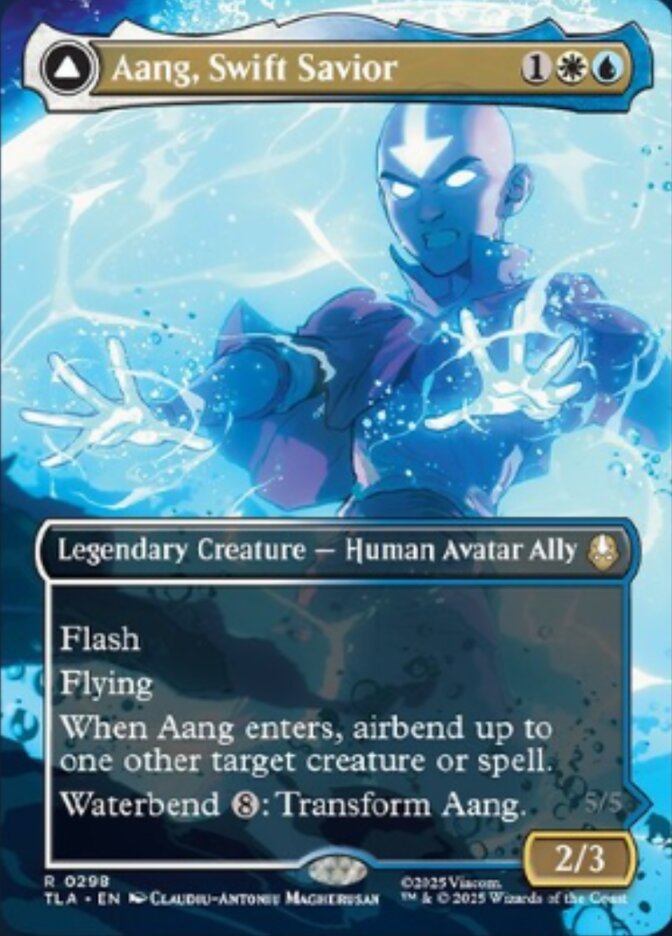 Aang Swift Savior 0298 Borderless 298 (Avatar: The Last Airbender)  - Borderless Foil | Good Games Adelaide SA