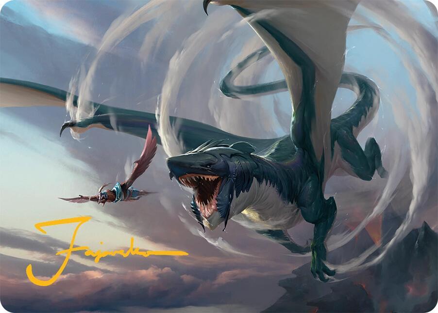 Whirlwing Stormbrood Art Card 27 54 Gold Stamped Signature 27 (Art Series: Tarkir: Dragonstorm)  | Good Games Adelaide SA