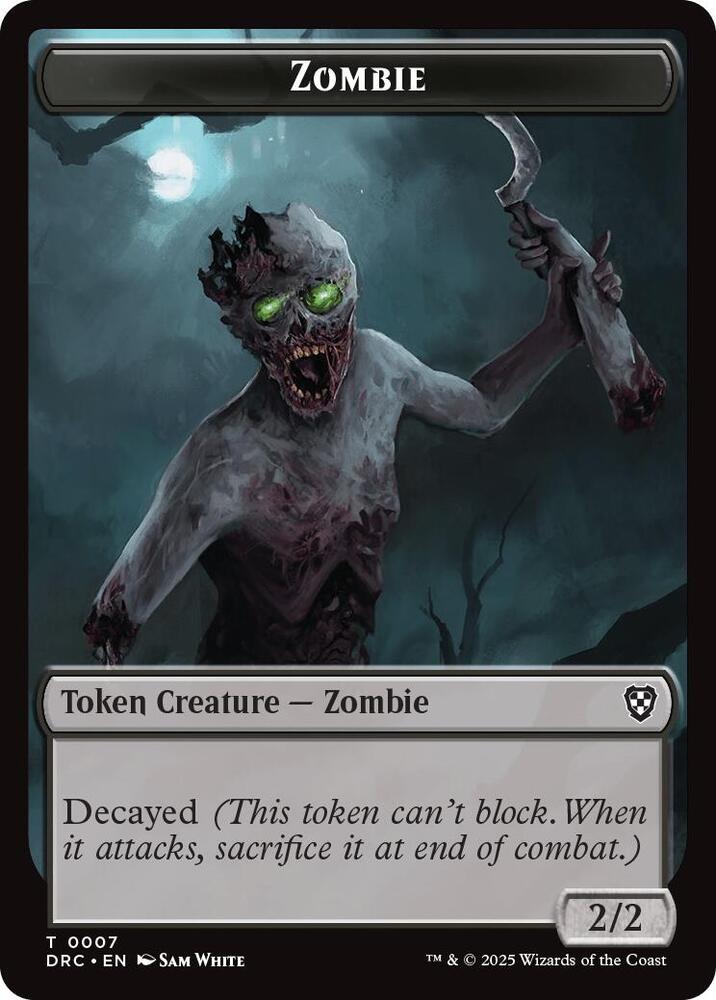 Zombie 0007 Zombie 0003 Double Sided Token 7 // 3 (Commander: Aetherdrift)  | Good Games Adelaide SA