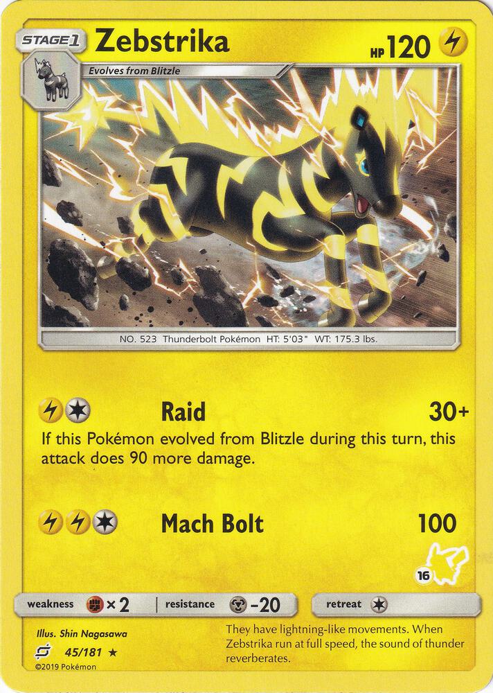 Zebstrika 45 181 16 Pikachu Stamped 045/181 (Battle Academy)  | Good Games Adelaide SA