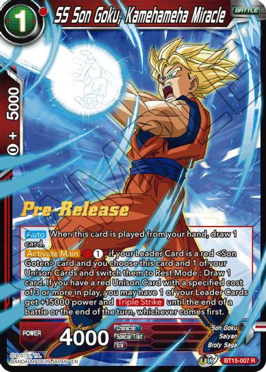 SS Son Goku, Kamehameha Miracle (BT15-007) [Saiyan Showdown Prerelease Promos] | Good Games Adelaide SA
