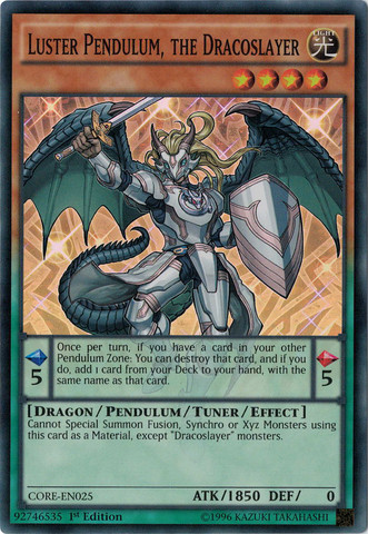 Luster Pendulum, the Dracoslayer [CORE-EN025] Super Rare | Good Games Adelaide SA