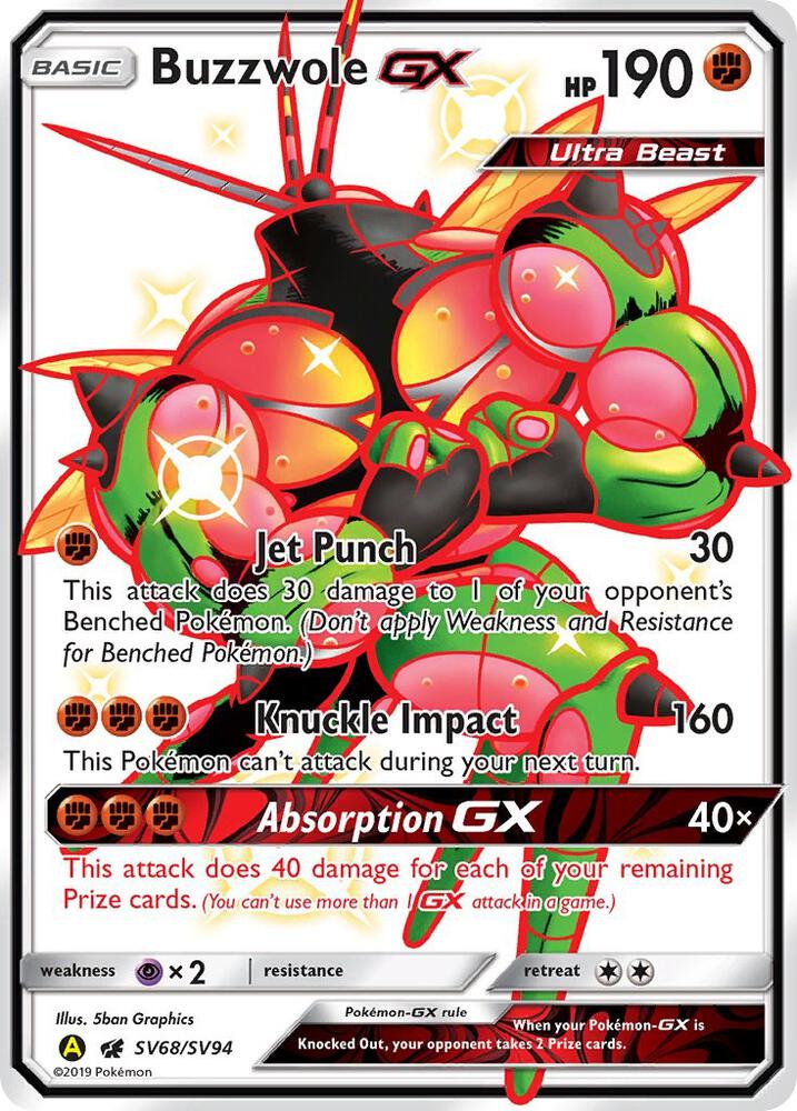 Buzzwole GX SV68/SV94 (Hidden Fates: Shiny Vault)  - Holofoil | Good Games Adelaide SA