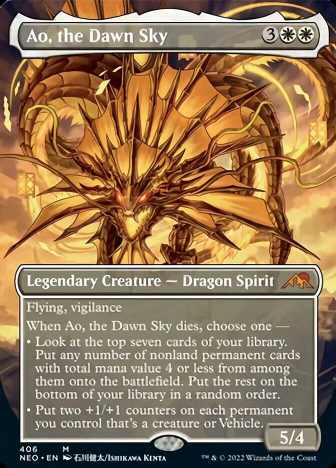 Ao, the Dawn Sky (Borderless) [Kamigawa: Neon Dynasty] | Good Games Adelaide SA