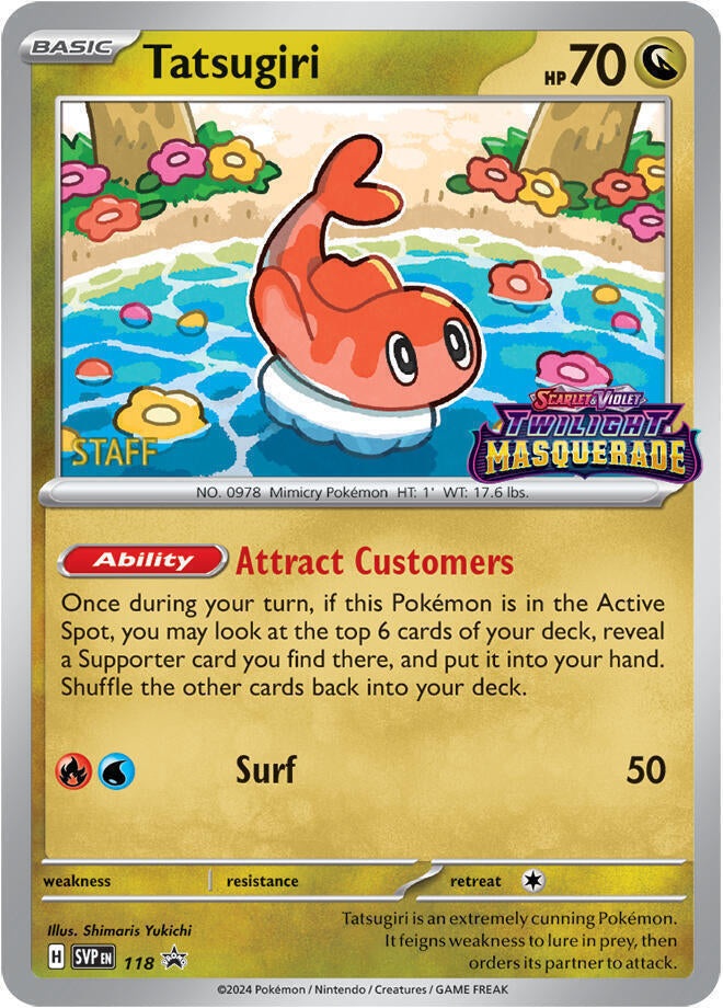Tatsugiri Prerelease Staff 118 (SV: Scarlet & Violet Promo Cards)  - Holofoil | Good Games Adelaide SA