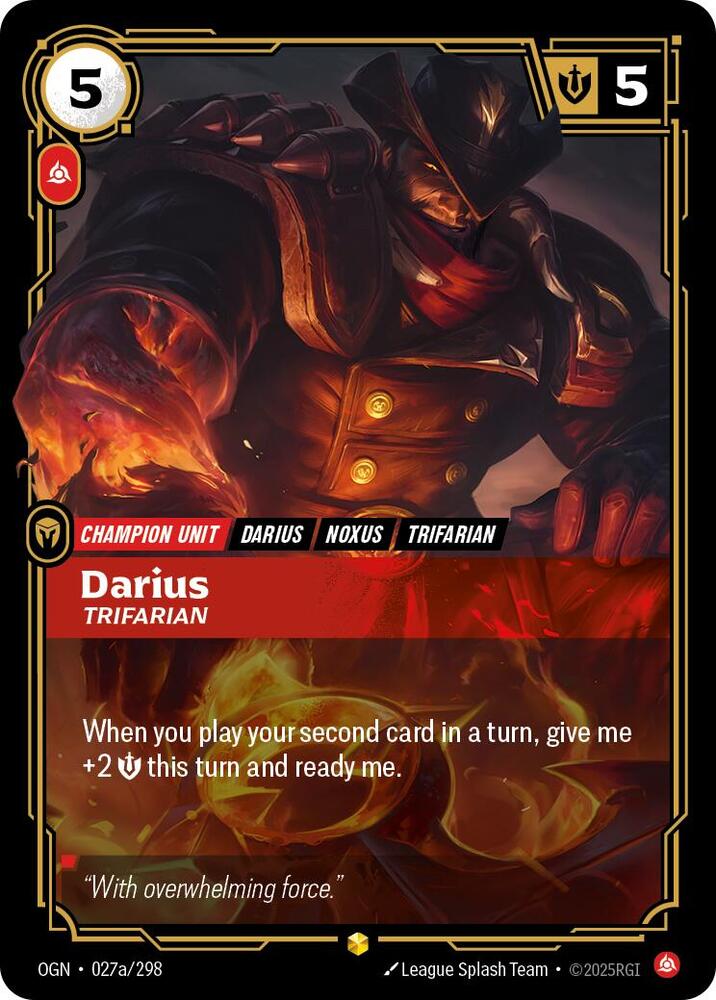 Darius - Trifarian 27a/298 (Origins)  - Foil | Good Games Adelaide SA