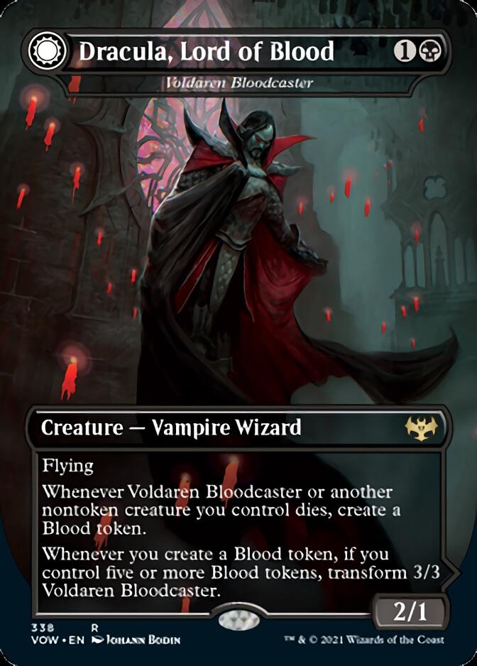 Dracula, Lord of Blood // Dracula, Lord of Bats - Voldaren Bloodcaster // Bloodbat Summoner (Borderless) (Dracula Series) [Innistrad: Crimson Vow] | Good Games Adelaide SA
