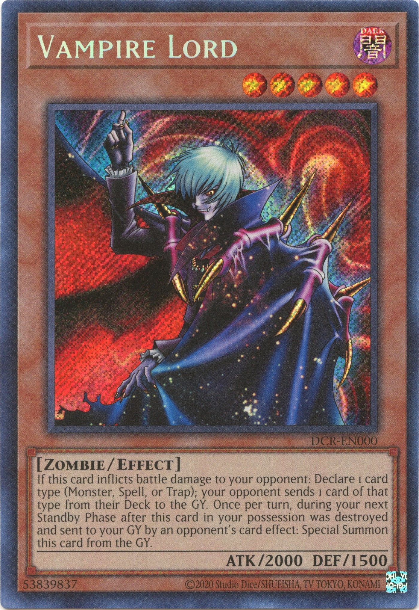 Vampire Lord (25th Anniversary) [DCR-EN000] Secret Rare | Good Games Adelaide SA