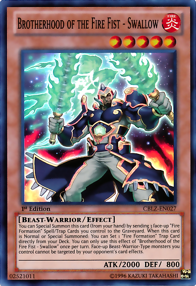 Brotherhood of the Fire Fist - Swallow [CBLZ-EN027] Super Rare | Good Games Adelaide SA