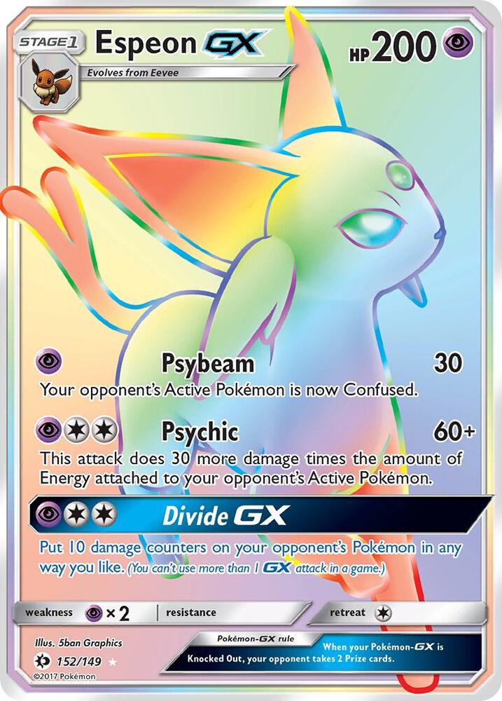 Espeon GX Secret 152/149 (SM Base Set)  - Holofoil | Good Games Adelaide SA