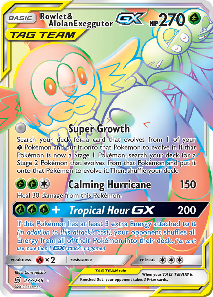 Rowlet & Alolan Exeggutor GX (237/236) [Sun & Moon: Unified Minds] | Good Games Adelaide SA