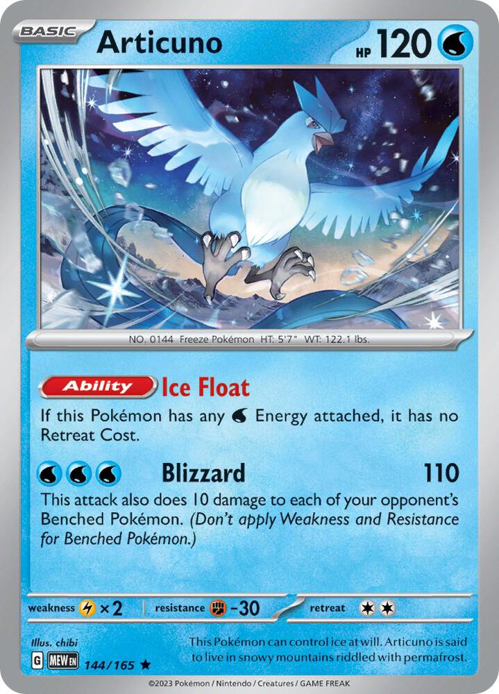 Articuno 144/165 (SV: Scarlet & Violet 151)  - Holofoil | Good Games Adelaide SA