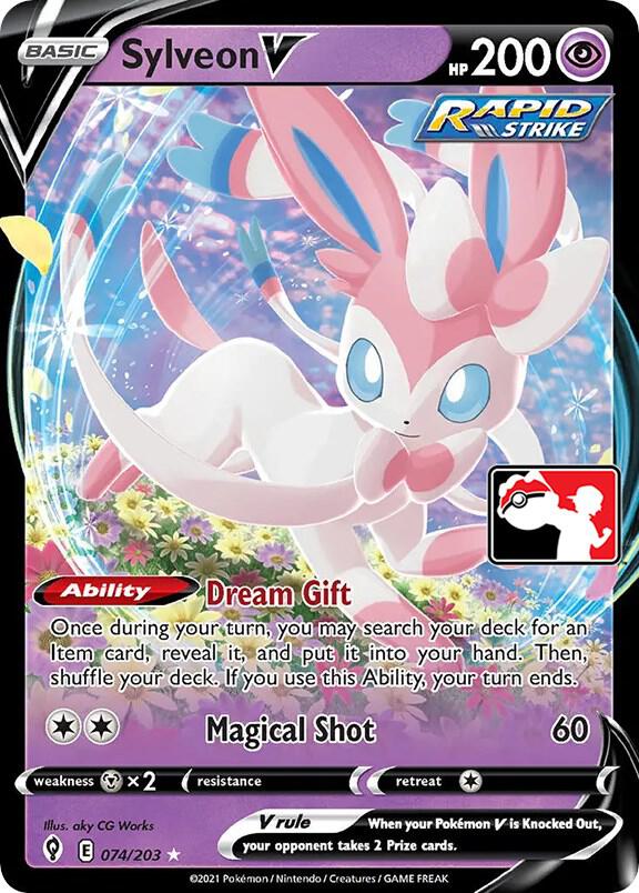 Sylveon V Series 1/2 074/203 (Prize Pack Series Cards)  - Holofoil | Good Games Adelaide SA