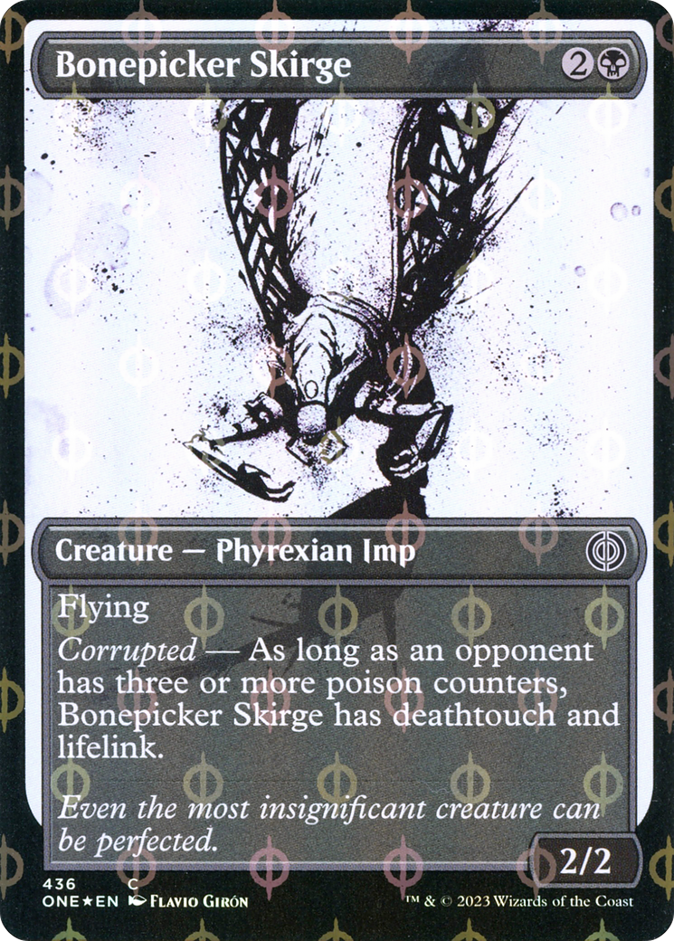 Bonepicker Skirge (Showcase Ichor Step-and-Compleat Foil) [Phyrexia: All Will Be One] | Good Games Adelaide SA