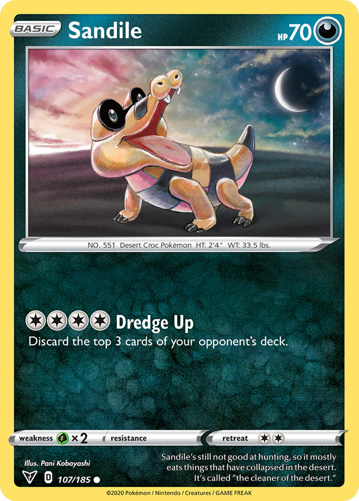 Sandile (107/185) [Sword & Shield: Vivid Voltage] | Good Games Adelaide SA