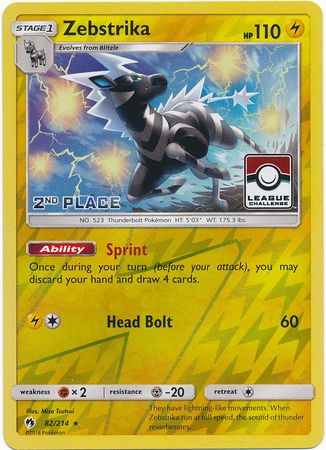 Zebstrika (82/214) (League Promo 2nd Place) [Sun & Moon: Lost Thunder] | Good Games Adelaide SA