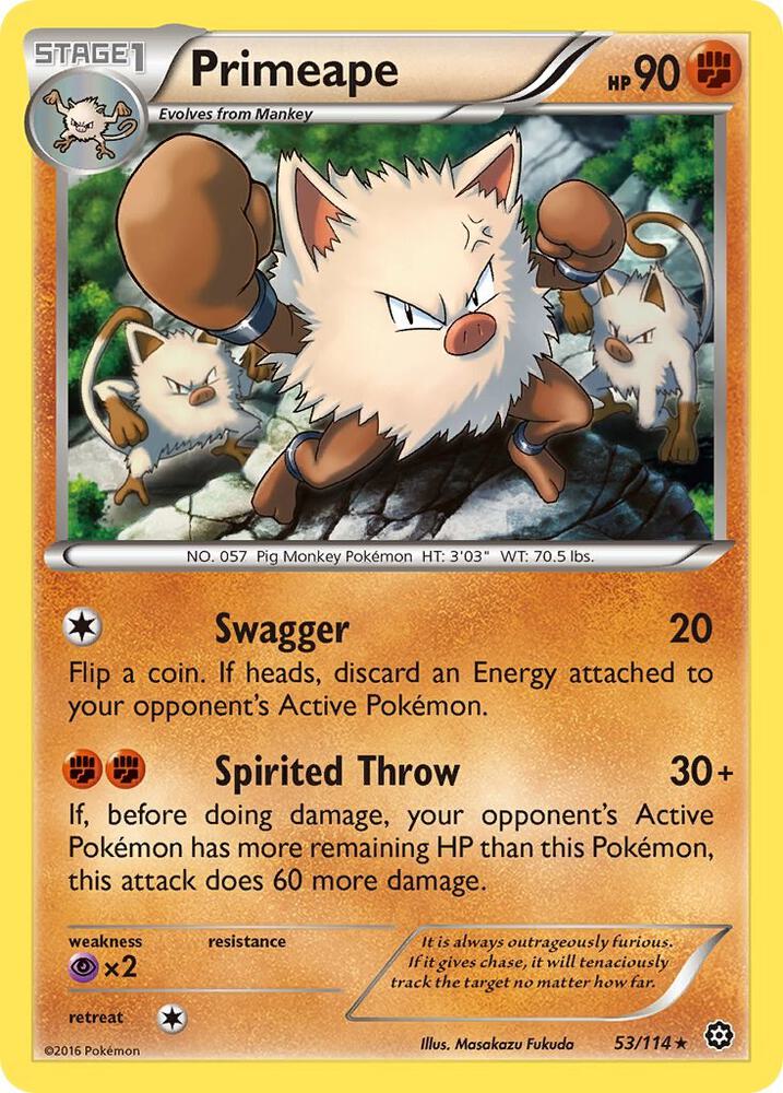 Primeape 53/114 (XY - Steam Siege)  | Good Games Adelaide SA