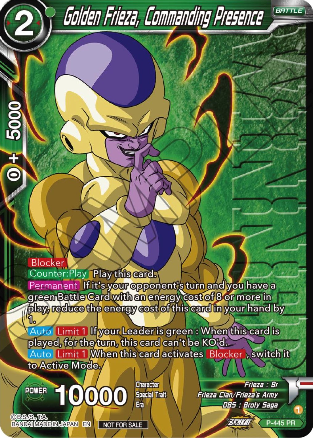 Golden Frieza, Commanding Presence (Winner) (P-445) [Tournament Promotion Cards] | Good Games Adelaide SA