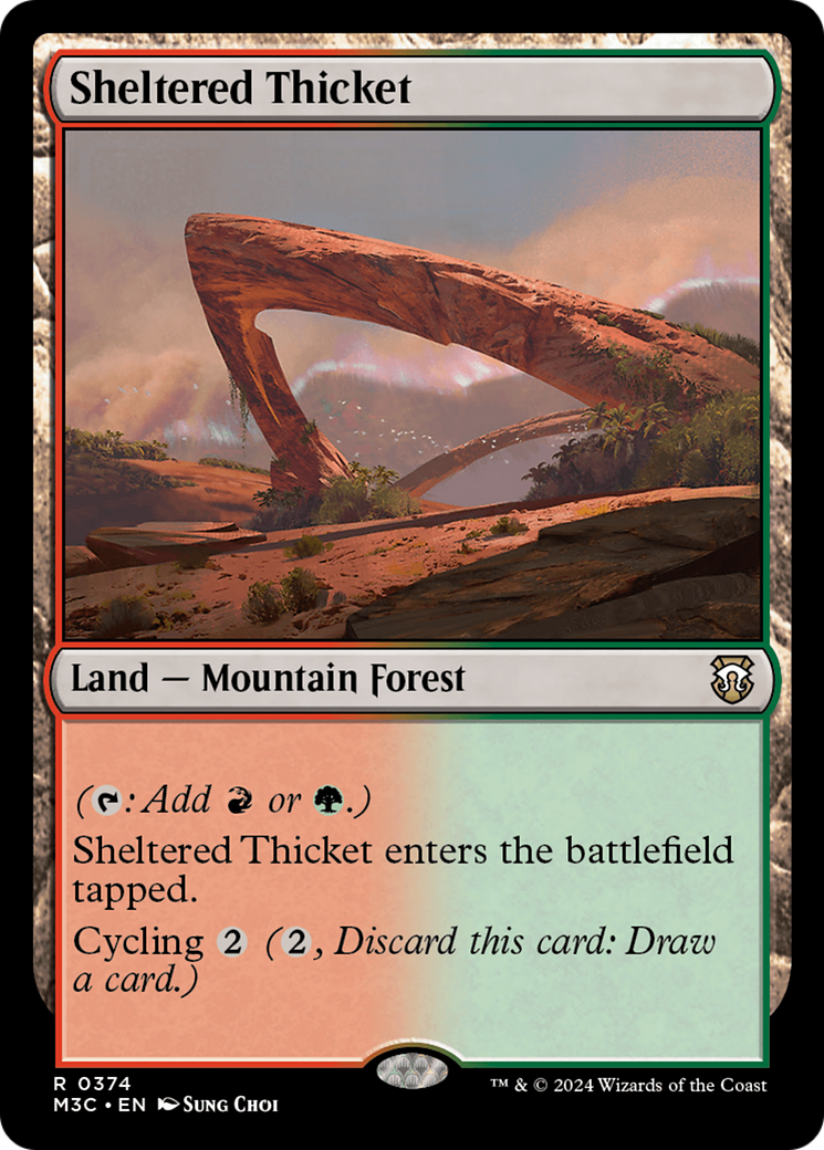 Sheltered Thicket (Ripple Foil) [Modern Horizons 3 Commander] | Good Games Adelaide SA