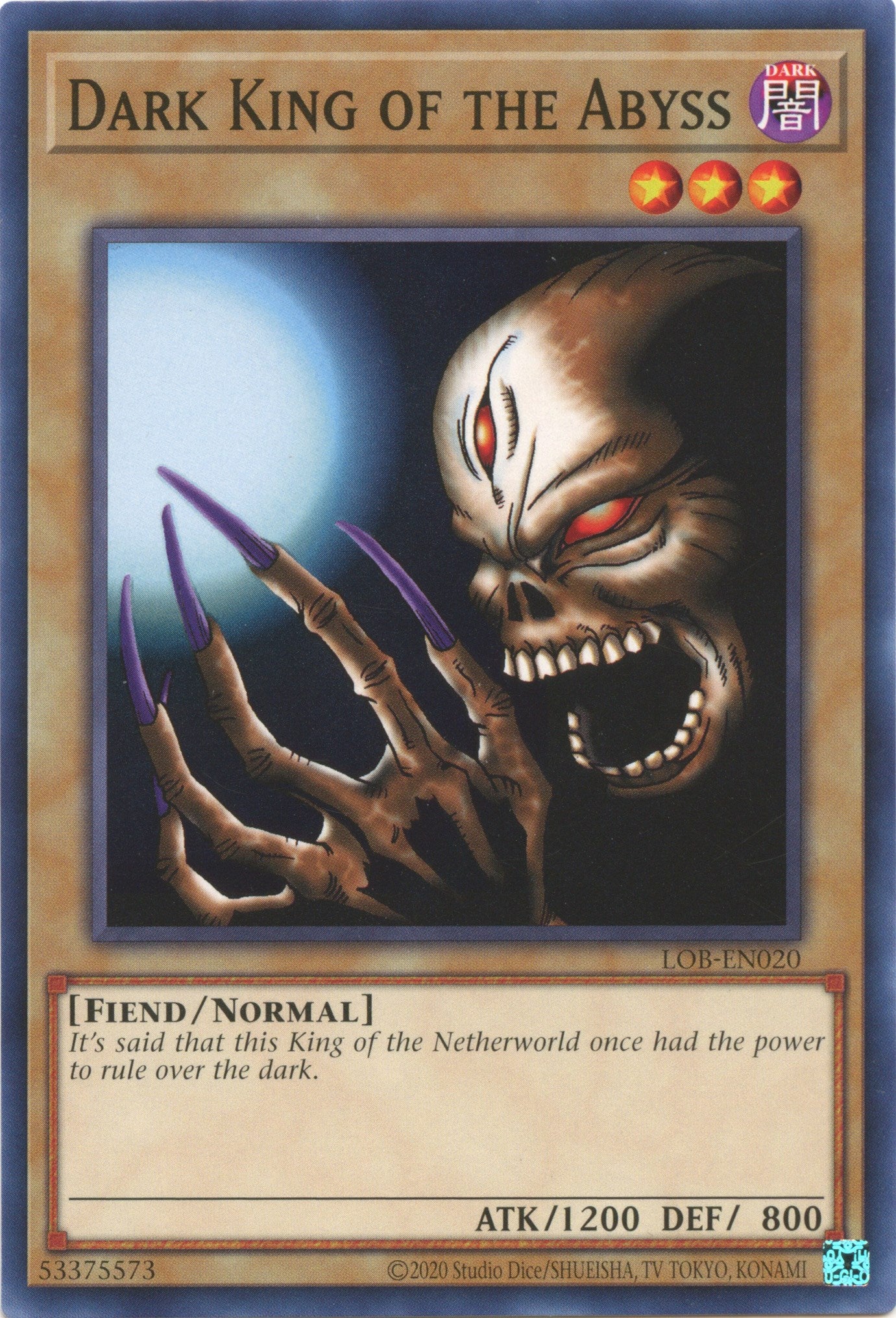 Dark King of the Abyss (25th Anniversary) [LOB-EN020] Common | Good Games Adelaide SA