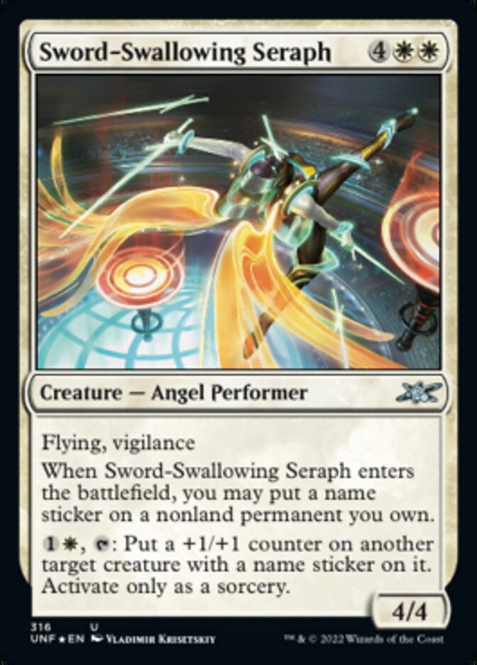 Sword-Swallowing Seraph (Galaxy Foil) [Unfinity] | Good Games Adelaide SA