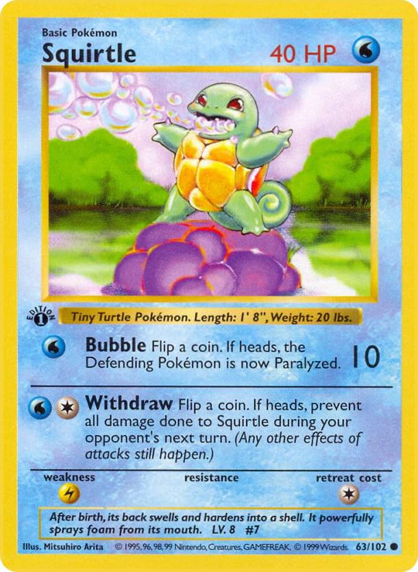 Squirtle 063/102 (Base Set (Shadowless))  - 1st Edition | Good Games Adelaide SA