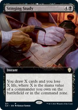 Stinging Study Extended Art 371 (Commander 2021)  | Good Games Adelaide SA