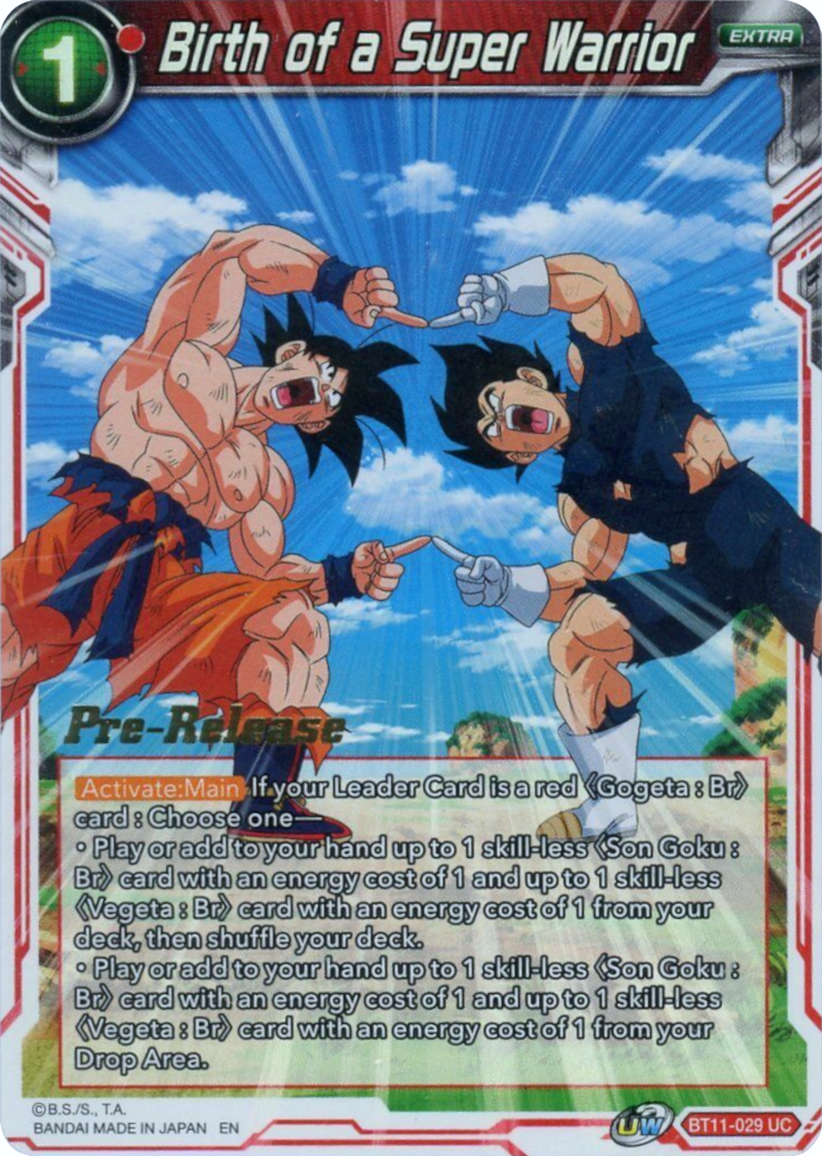 Birth of a Super Warrior (BT11-029) [Vermilion Bloodline Prerelease Promos] | Good Games Adelaide SA