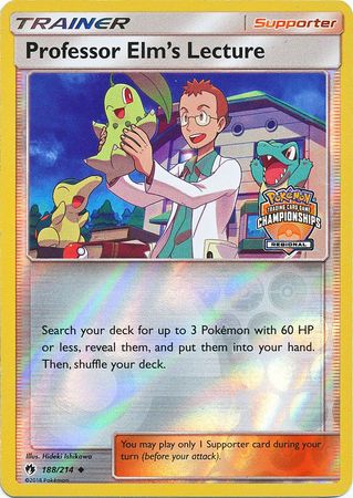 Professor Elm's Lecture (188/214) (Regional Championship Promo) [Sun & Moon: Lost Thunder] | Good Games Adelaide SA