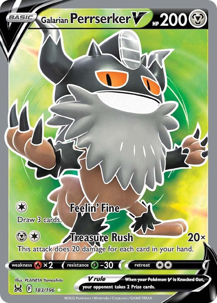 Galarian Perrserker V Full Art 183/196 (SWSH11: Lost Origin)  - Holofoil | Good Games Adelaide SA