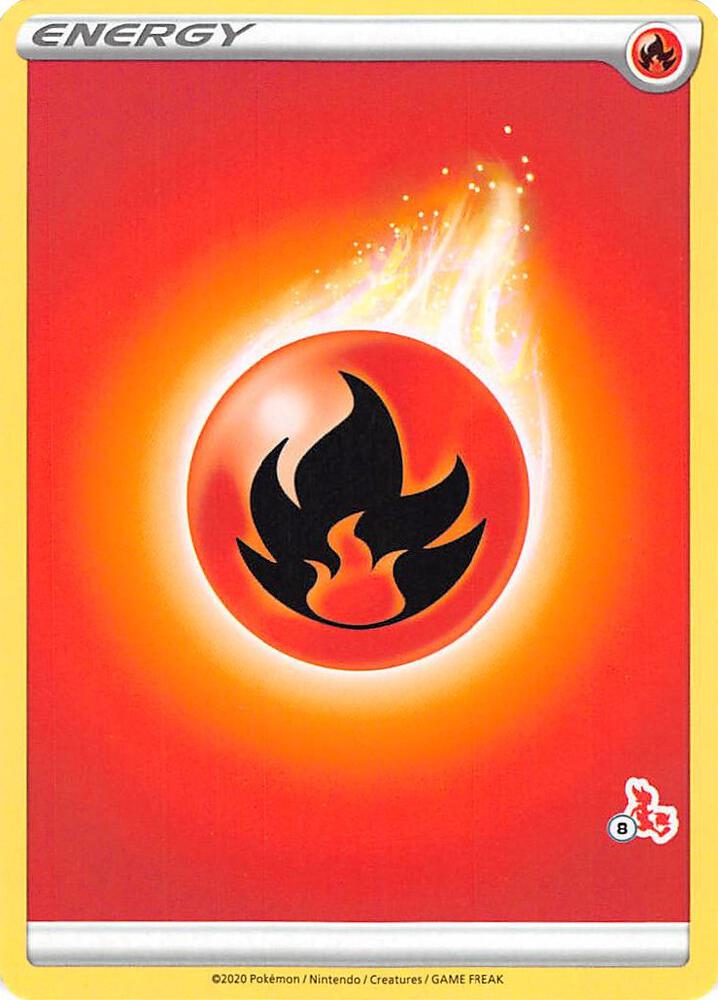 Fire Energy 8 Cinderace Stamped  (Battle Academy 2022)  | Good Games Adelaide SA