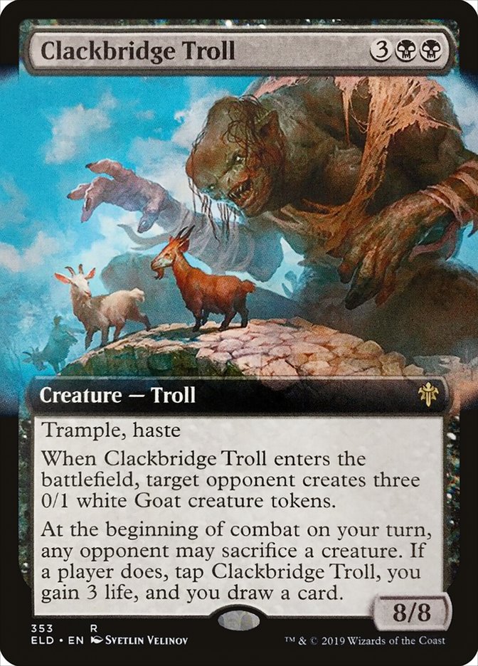 Clackbridge Troll (Extended Art) [Throne of Eldraine] | Good Games Adelaide SA