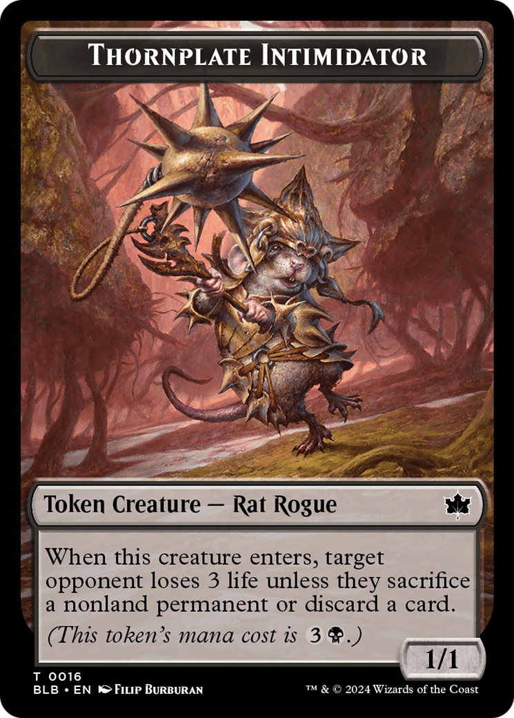 Thornplate Intimidator Token [Bloomburrow Tokens] | Good Games Adelaide SA