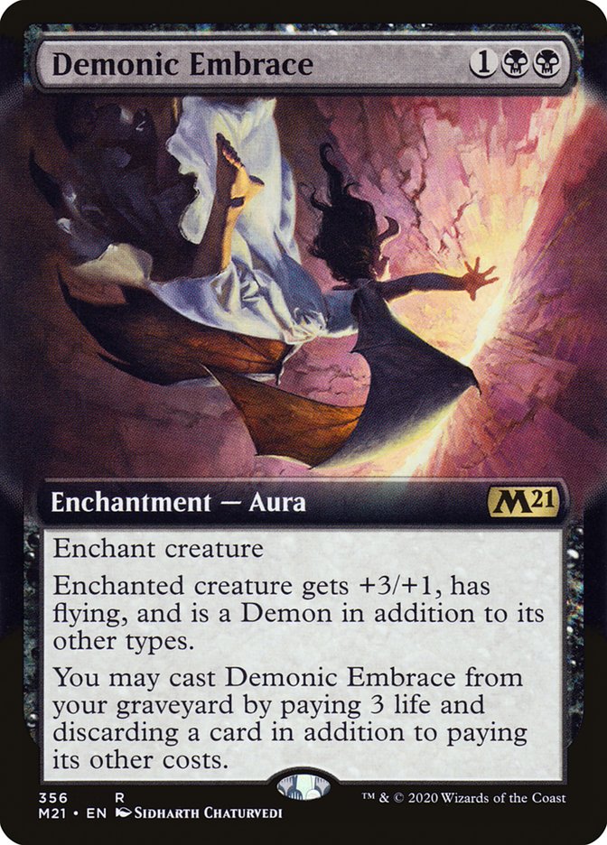Demonic Embrace (Extended Art) [Core Set 2021] | Good Games Adelaide SA