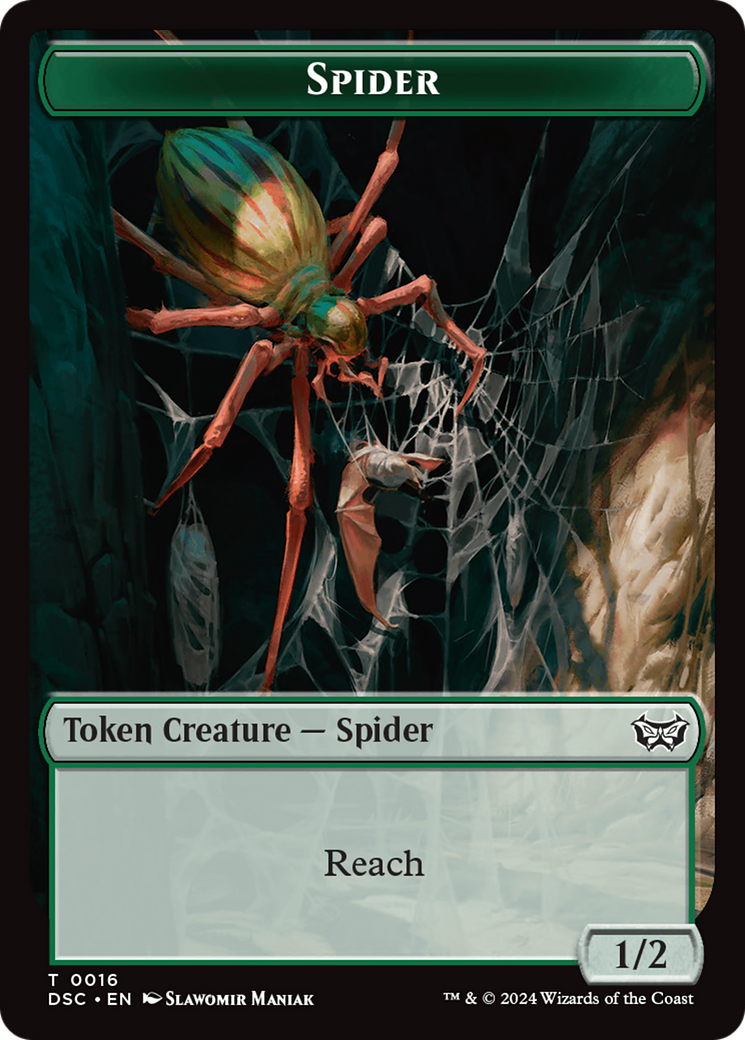 Insect (0012) // Spider Double-Sided Token [Duskmourn: House of Horror Commander Tokens] | Good Games Adelaide SA
