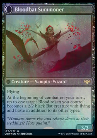 Voldaren Bloodcaster // Bloodbat Summoner [Innistrad: Crimson Vow Prerelease Promos] | Good Games Adelaide SA