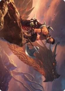 Dragonkin Berserker Art Card 32 (Art Series: Kaldheim)  | Good Games Adelaide SA