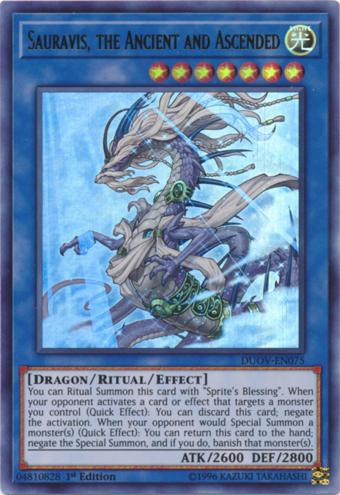 Sauravis, the Ancient and Ascended [DUOV-EN075] Ultra Rare | Good Games Adelaide SA