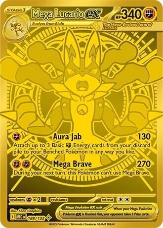 Mega Lucario ex 188/132 (ME01: Mega Evolution)  - Holofoil | Good Games Adelaide SA