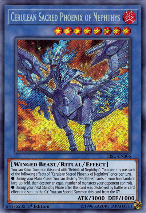 Cerulean Sacred Phoenix of Nephthys [HISU-EN006] Secret Rare | Good Games Adelaide SA