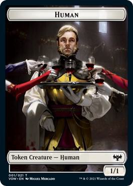 Human 001 Spirit 002 Double Sided Token 1 // 2 (Innistrad: Crimson Vow)  - Foil | Good Games Adelaide SA