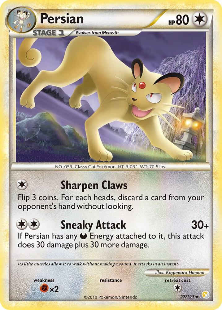 Persian 27/123 (HeartGold SoulSilver)  | Good Games Adelaide SA