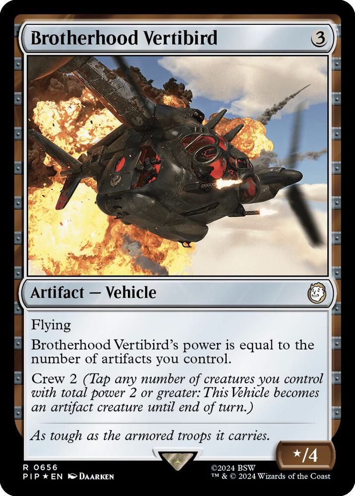 Brotherhood Vertibird Surge Foil 656 (Universes Beyond: Fallout)  - Foil | Good Games Adelaide SA