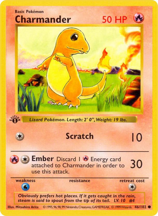 Charmander 046/102 (Base Set (Shadowless))  - 1st Edition | Good Games Adelaide SA