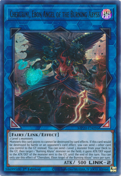 Cherubini, Ebon Angel of the Burning Abyss [MP20-EN096] Ultra Rare | Good Games Adelaide SA