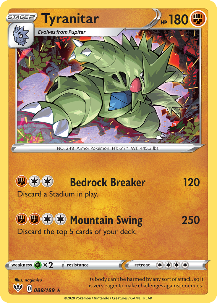 Tyranitar (088/189) [Sword & Shield: Darkness Ablaze] | Good Games Adelaide SA