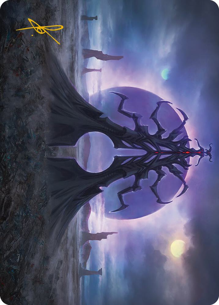 Black Suns Twilight Art Card Gold Stamped Signature 19 (Art Series: Phyrexia: All Will Be One)  | Good Games Adelaide SA